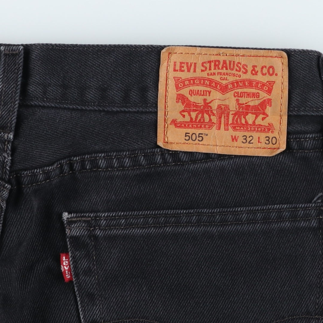 Levi's 505 Black Denim Tapered Denim Pants for Men, W32 equivalent cotton black type Vintage Second Hand