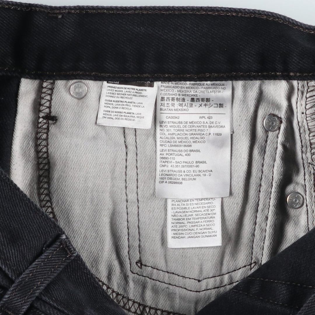 Levi's 505 Black Denim Tapered Denim Pants for Men, W32 equivalent cotton black type Vintage Second Hand