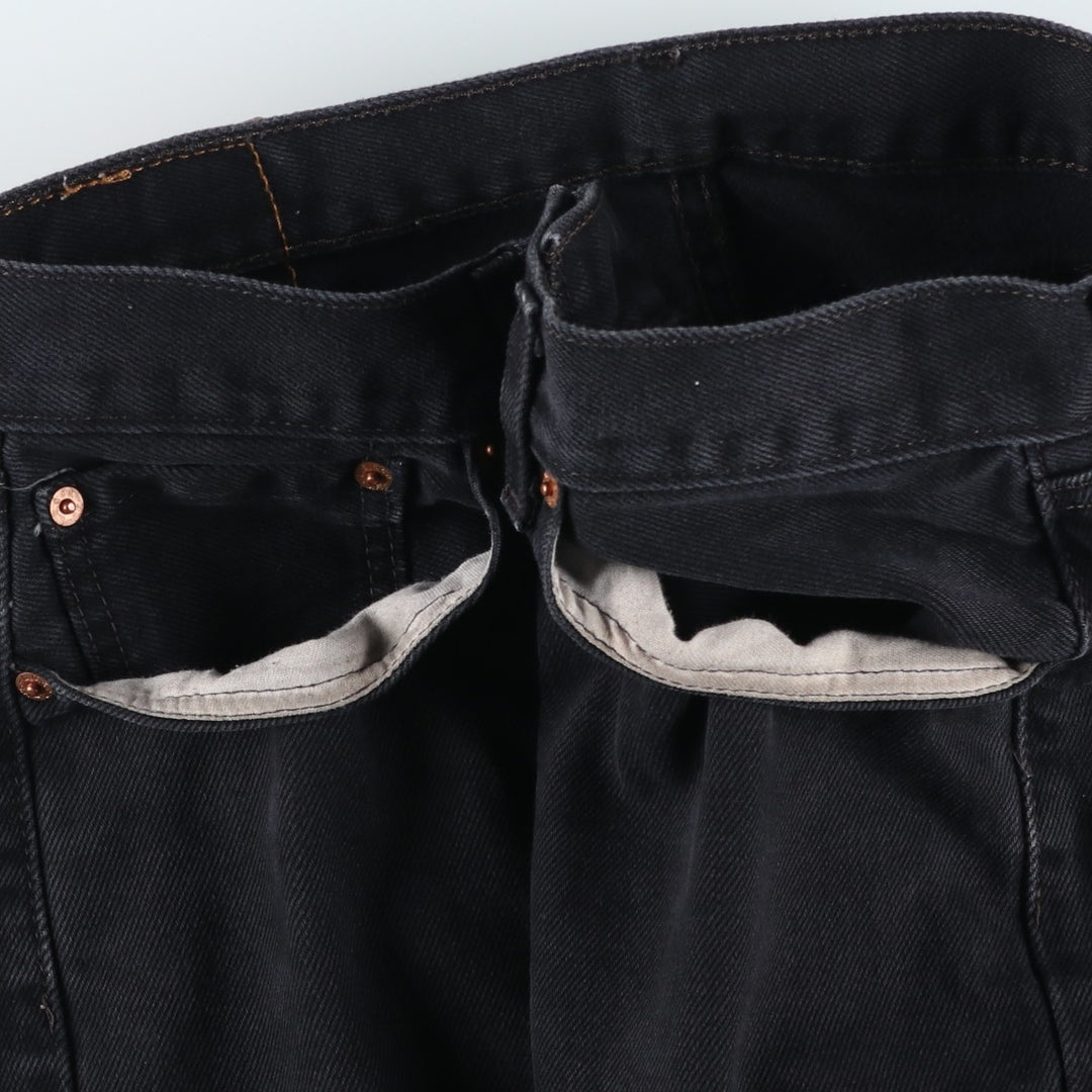 Levi's 505 Black Denim Tapered Denim Pants for Men, W32 equivalent cotton black type Vintage Second Hand