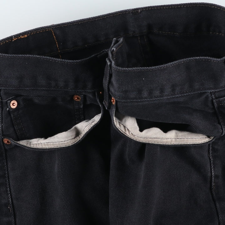 Levi's 505 Black Denim Tapered Denim Pants for Men, W32 equivalent cotton black type Vintage Second Hand