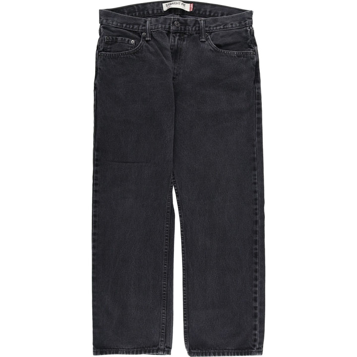 Levi's 505 Straight Fit Tapered Denim Pants, Black, Men's, Size 35 cotton black type Vintage Second Hand