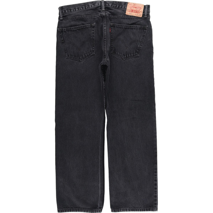 Levi's 505 Straight Fit Tapered Denim Pants, Black, Men's, Size 35 cotton black type Vintage Second Hand