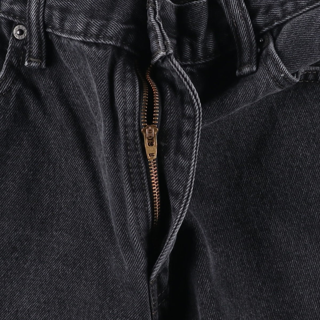 Levi's 505 Straight Fit Tapered Denim Pants, Black, Men's, Size 35 cotton black type Vintage Second Hand