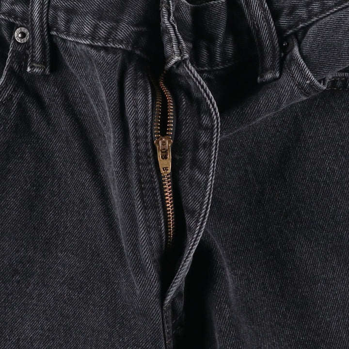 Levi's 505 Straight Fit Tapered Denim Pants, Black, Men's, Size 35 cotton black type Vintage Second Hand