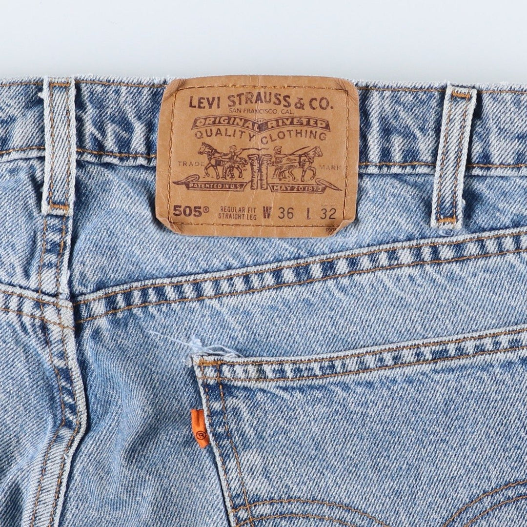 90'S Levi's 4505-0214 Regular Fit Straight Leg Tapered Denim Pants with Orange Tab, Men's Size 34 (Vintage) cotton blue type Vintage Second Hand