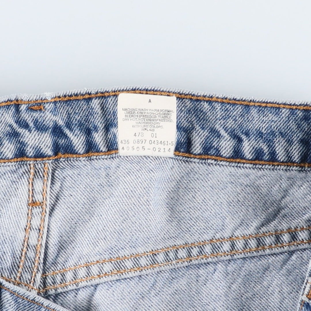90'S Levi's 4505-0214 Regular Fit Straight Leg Tapered Denim Pants with Orange Tab, Men's Size 34 (Vintage) cotton blue type Vintage Second Hand