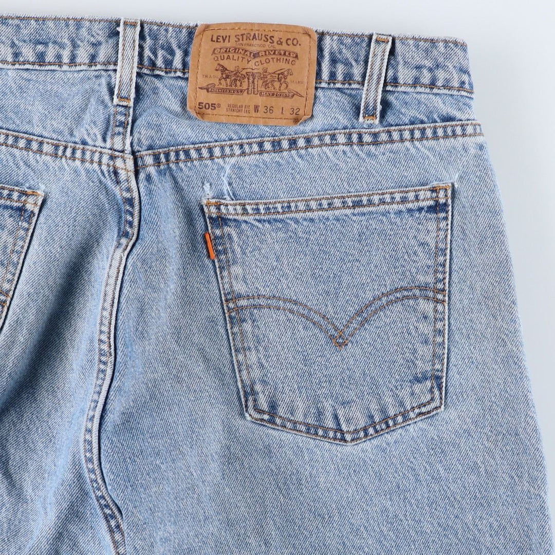 90'S Levi's 4505-0214 Regular Fit Straight Leg Tapered Denim Pants with Orange Tab, Men's Size 34 (Vintage) cotton blue type Vintage Second Hand