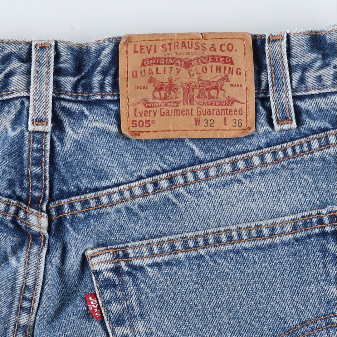 00'S Levi's 505 REGULAR FIT STRAIGHT LEG tapered denim pants for men, size w31 cotton blue type Vintage Second Hand