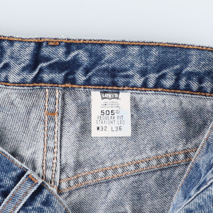 00'S Levi's 505 REGULAR FIT STRAIGHT LEG tapered denim pants for men, size w31 cotton blue type Vintage Second Hand