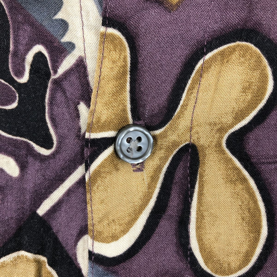 CHIAMARE All-Over Print Short Sleeve Rayon Shirt, Men's Size L Rayon purple type Vintage Second Hand