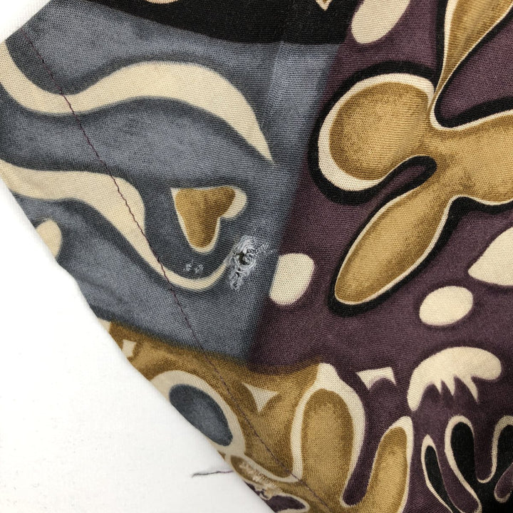 CHIAMARE All-Over Print Short Sleeve Rayon Shirt, Men's Size L Rayon purple type Vintage Second Hand