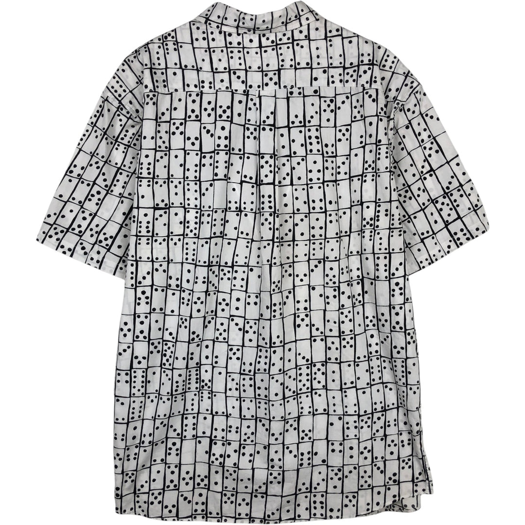 Stussy all-over print short-sleeved cotton shirt, men's size XXL cotton white type Vintage Second Hand
