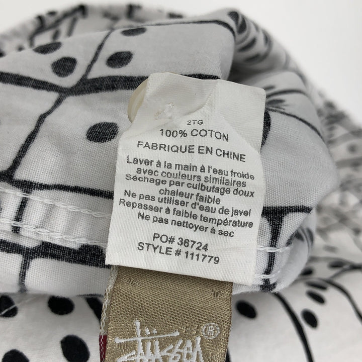Stussy all-over print short-sleeved cotton shirt, men's size XXL cotton white type Vintage Second Hand