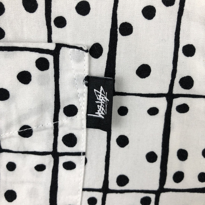 Stussy all-over print short-sleeved cotton shirt, men's size XXL cotton white type Vintage Second Hand