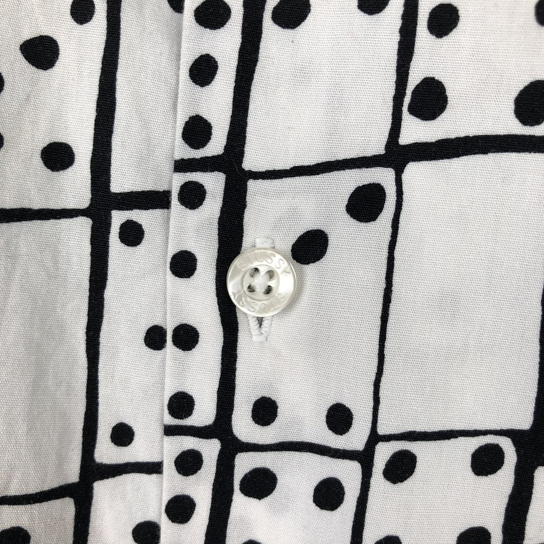 Stussy all-over print short-sleeved cotton shirt, men's size XXL cotton white type Vintage Second Hand