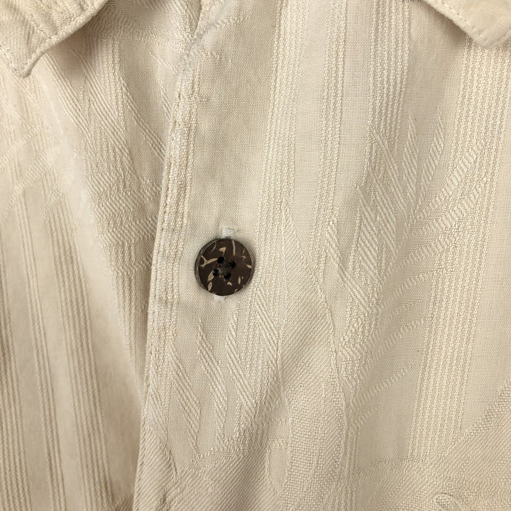 BOCA CLASSIC All-Over Print Short Sleeve Silk Shirt, Men's Size XL linen Beige type Vintage Second Hand