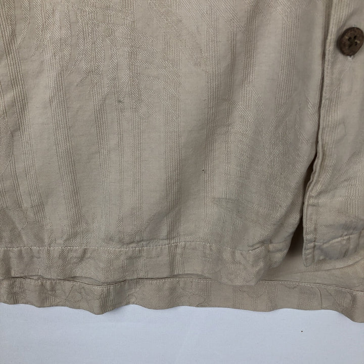 BOCA CLASSIC All-Over Print Short Sleeve Silk Shirt, Men's Size XL linen Beige type Vintage Second Hand