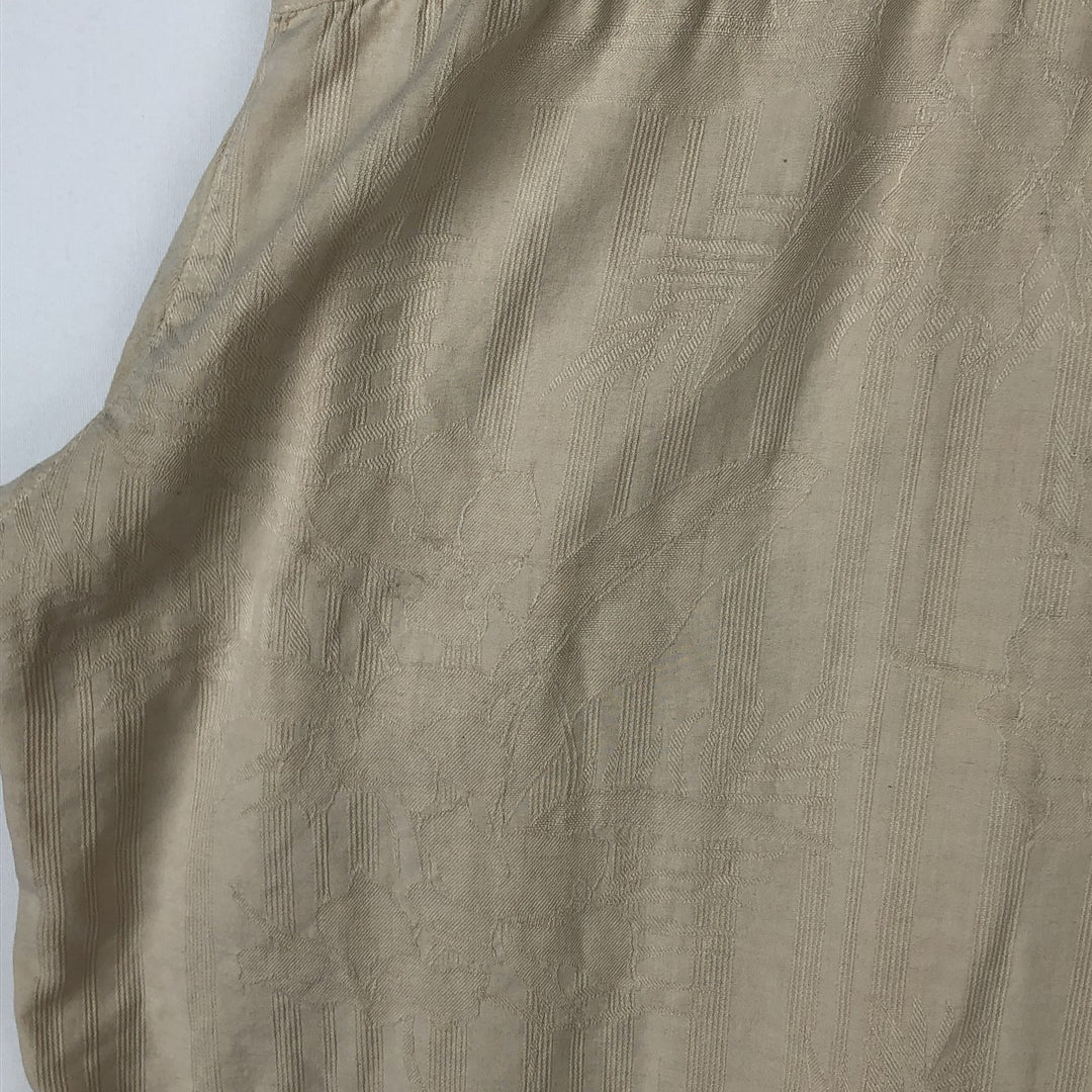 BOCA CLASSIC All-Over Print Short Sleeve Silk Shirt, Men's Size XL linen Beige type Vintage Second Hand