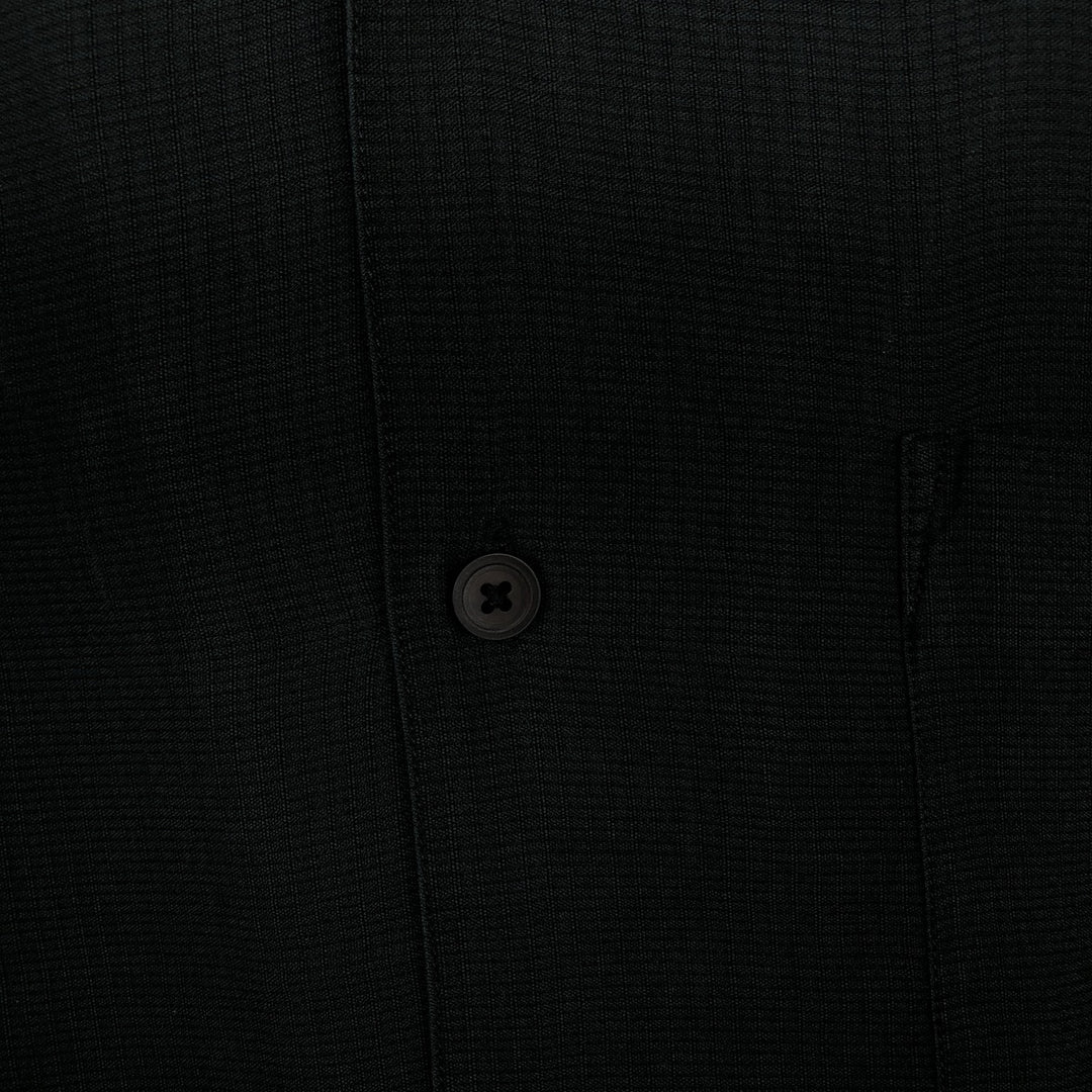 Perry Ellis PERRY ELLIS Short Sleeve Open Collar Silk Shirt Box Shirt Men's L Size silk black type Vintage Second Hand