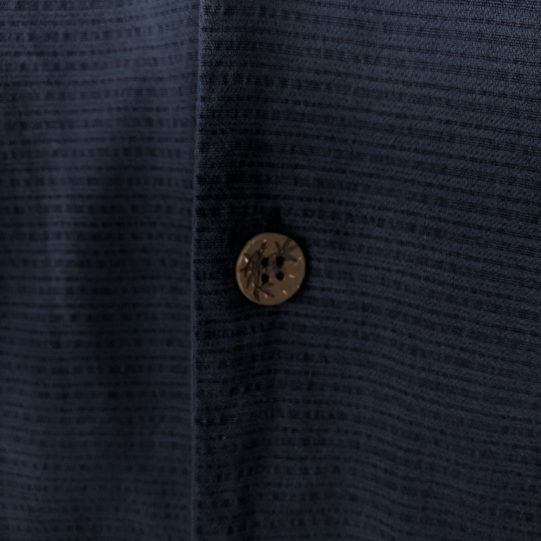 Tommy Bahama short sleeve open collar silk shirt, box shirt, men's size L silk navy blue type Vintage Second Hand