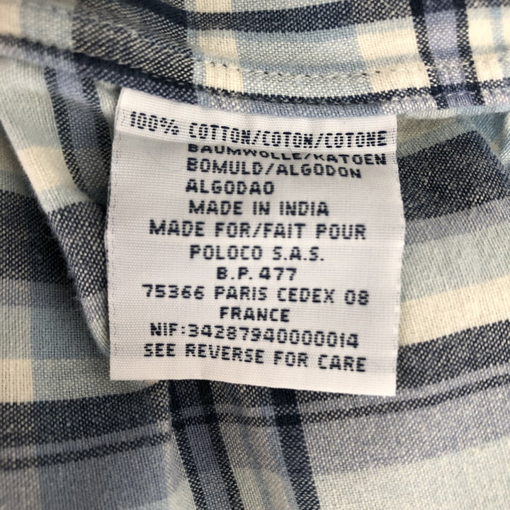 Ralph Lauren BLAKE short sleeve button down check shirt, men's size L cotton Blue type light blue Vintage Second Hand