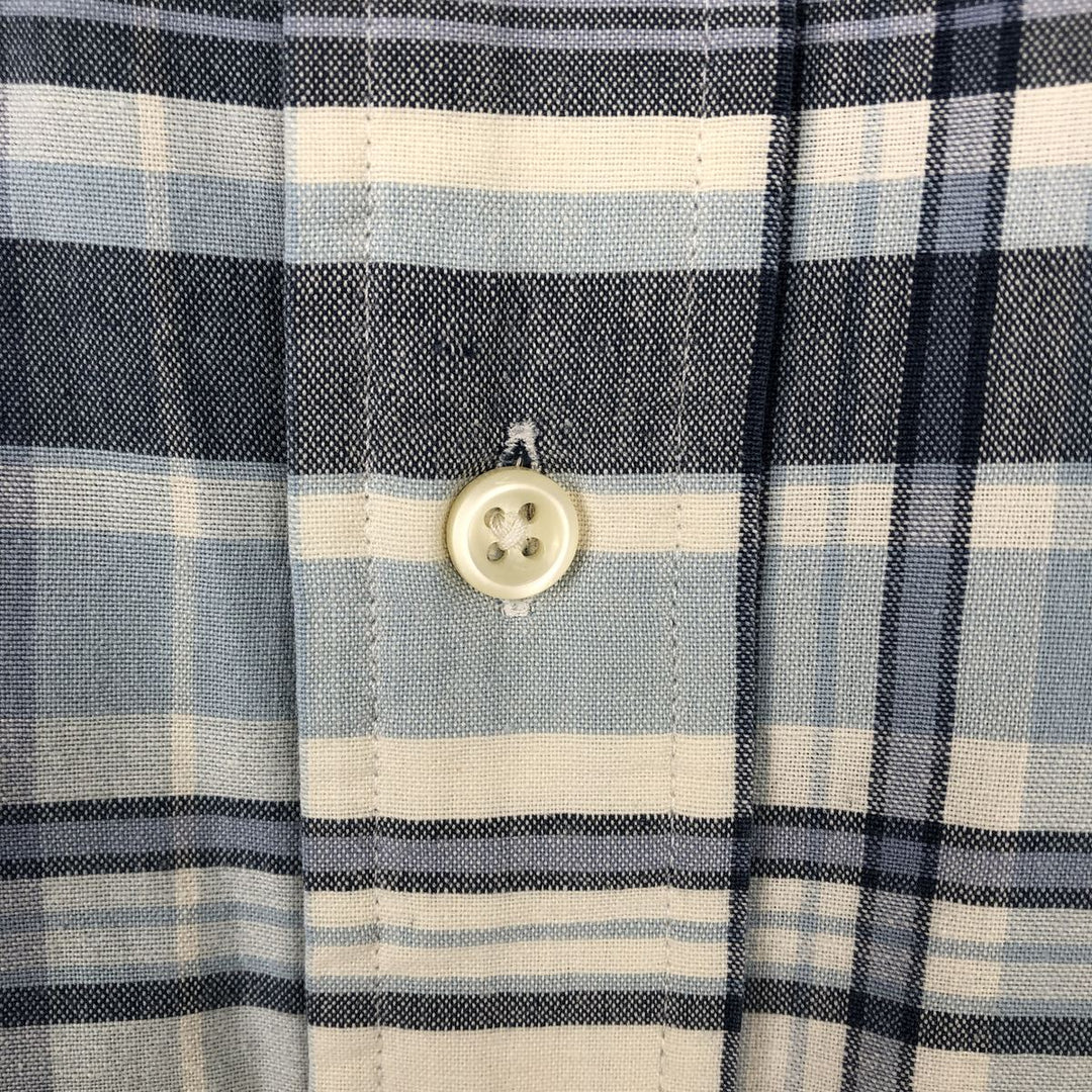 Ralph Lauren BLAKE short sleeve button down check shirt, men's size L cotton Blue type light blue Vintage Second Hand