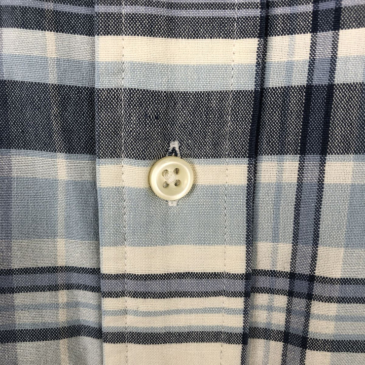 Ralph Lauren BLAKE short sleeve button down check shirt, men's size L cotton Blue type light blue Vintage Second Hand