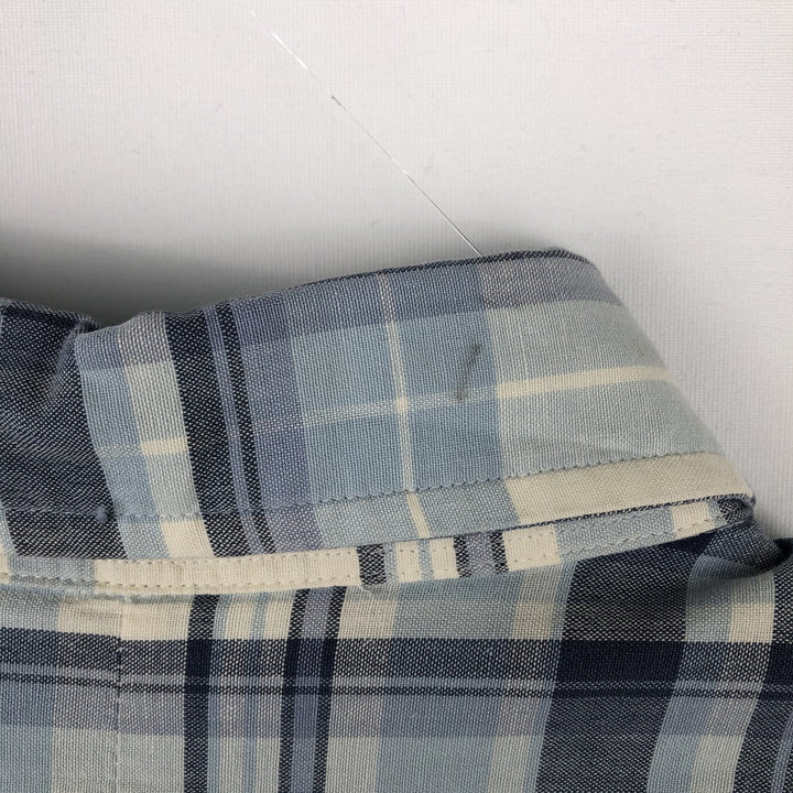 Ralph Lauren BLAKE short sleeve button down check shirt, men's size L cotton Blue type light blue Vintage Second Hand