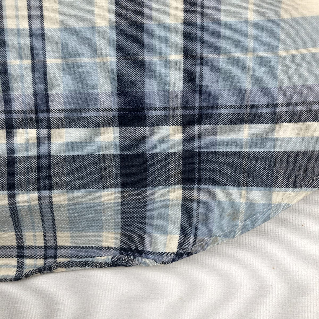 Ralph Lauren BLAKE short sleeve button down check shirt, men's size L cotton Blue type light blue Vintage Second Hand