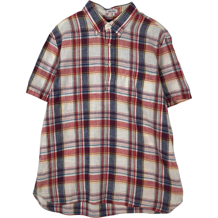 Ralph Lauren Classic Fit short sleeve button down check shirt, men's size XL cotton white type Vintage Second Hand