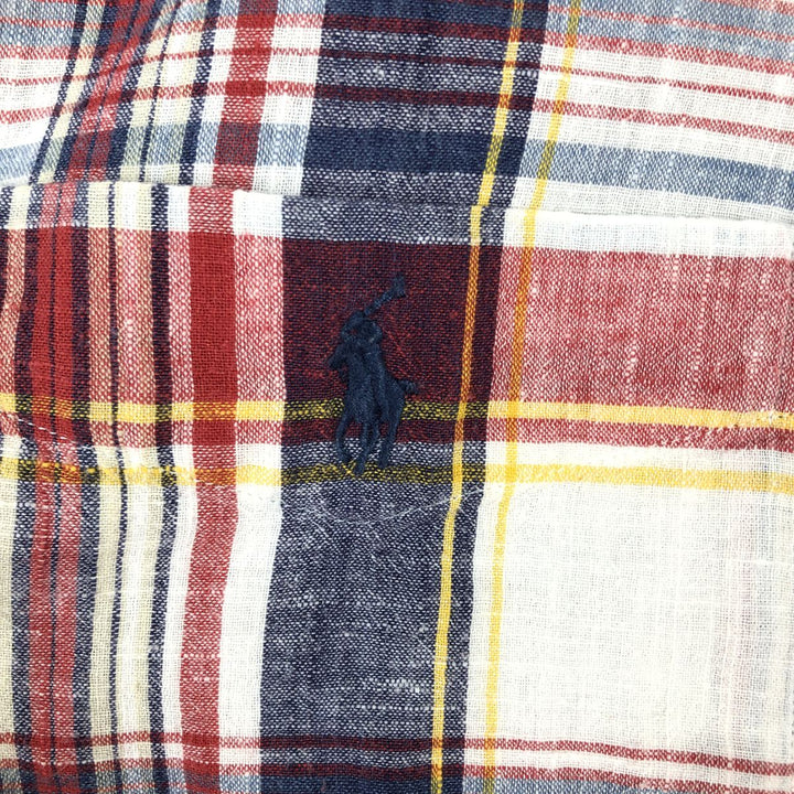 Ralph Lauren Classic Fit short sleeve button down check shirt, men's size XL cotton white type Vintage Second Hand