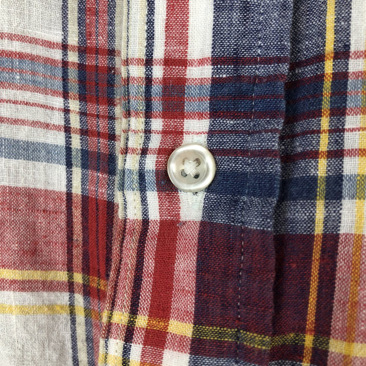 Ralph Lauren Classic Fit short sleeve button down check shirt, men's size XL cotton white type Vintage Second Hand