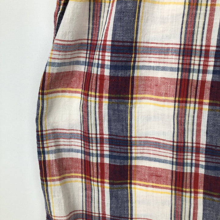 Ralph Lauren Classic Fit short sleeve button down check shirt, men's size XL cotton white type Vintage Second Hand