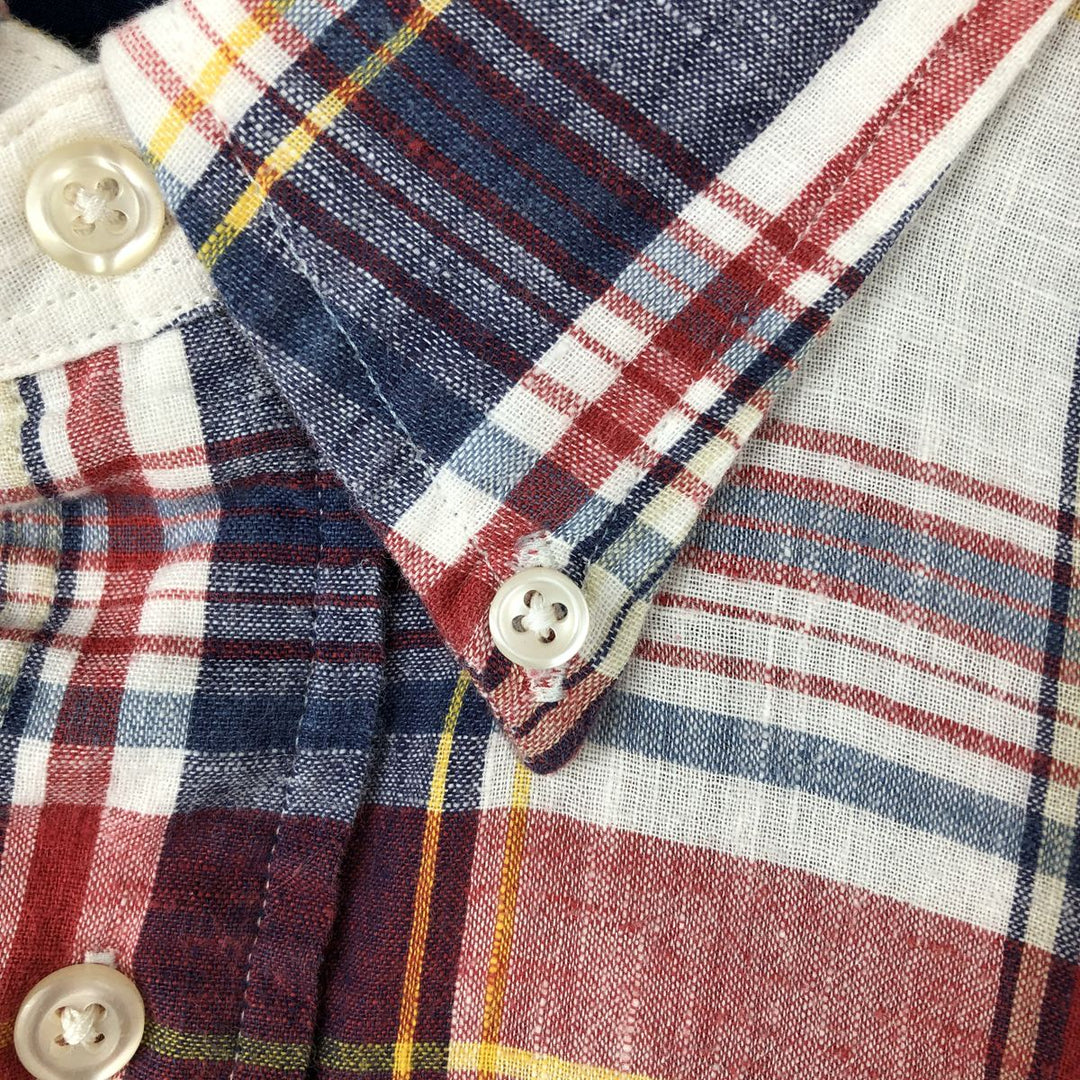 Ralph Lauren Classic Fit short sleeve button down check shirt, men's size XL cotton white type Vintage Second Hand
