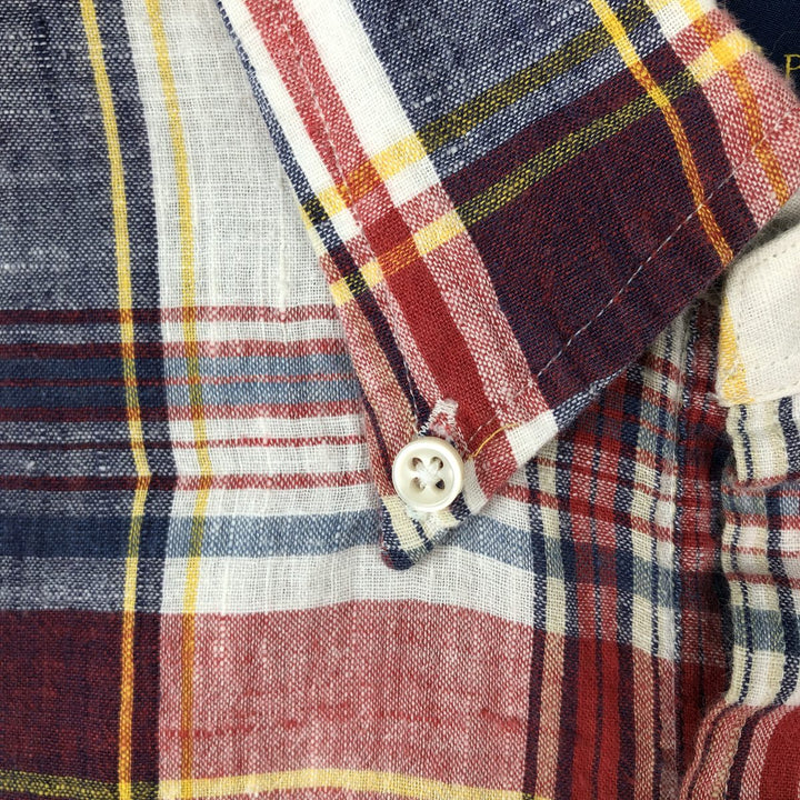 Ralph Lauren Classic Fit short sleeve button down check shirt, men's size XL cotton white type Vintage Second Hand