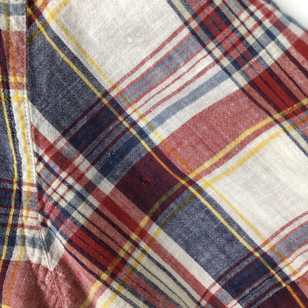 Ralph Lauren Classic Fit short sleeve button down check shirt, men's size XL cotton white type Vintage Second Hand