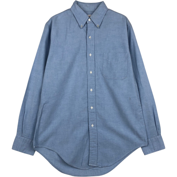 Vintage 1970s-1980'S Brooks Brothers BROOKSGATE long-sleeved button-down shirt, Made in USA, Men's size M cotton Blue type light blue Vintage Second Hand