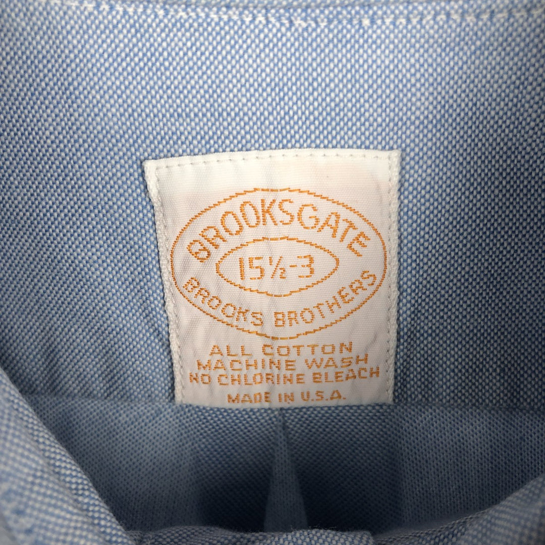 Vintage 1970s-1980'S Brooks Brothers BROOKSGATE long-sleeved button-down shirt, Made in USA, Men's size M cotton Blue type light blue Vintage Second Hand