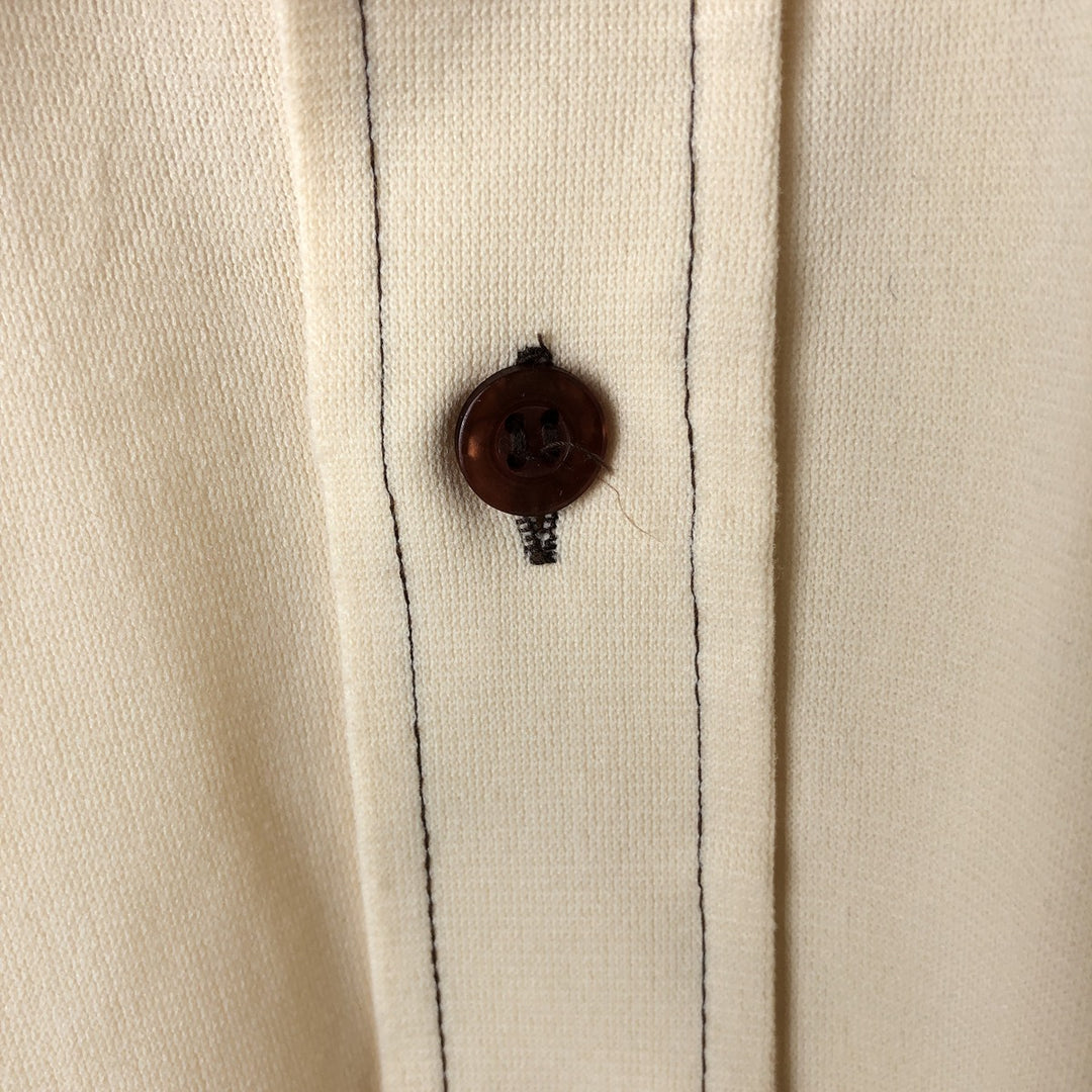 1970'S Sears The Men's Store Long-Sleeve Polyester Shirt, Men's Size L (approx.), Vintage polyester unbleached Vintage Second Hand