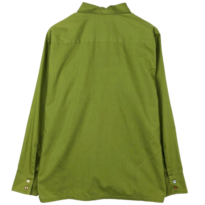 Vintage 1970'S HARWYN long-sleeved polycotton shirt, men's size L cotton green type Vintage Second Hand