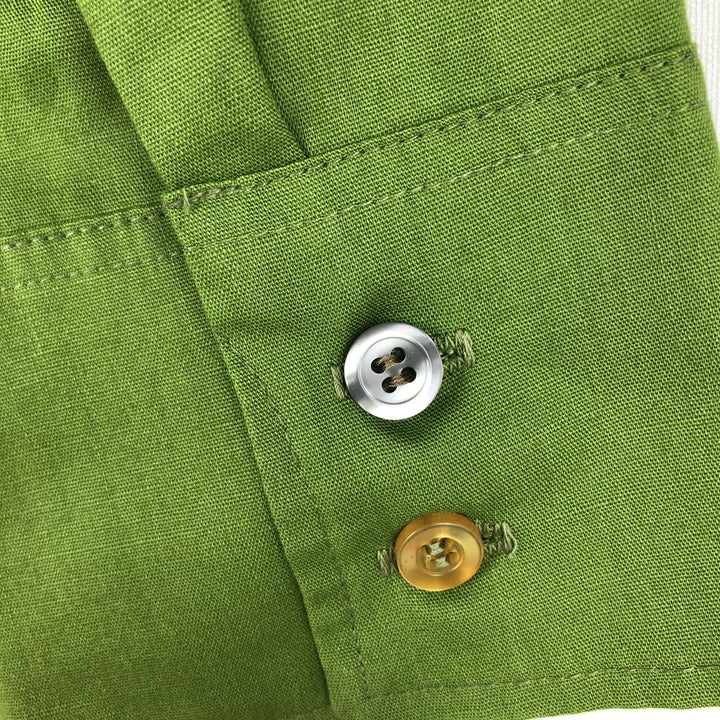 Vintage 1970'S HARWYN long-sleeved polycotton shirt, men's size L cotton green type Vintage Second Hand