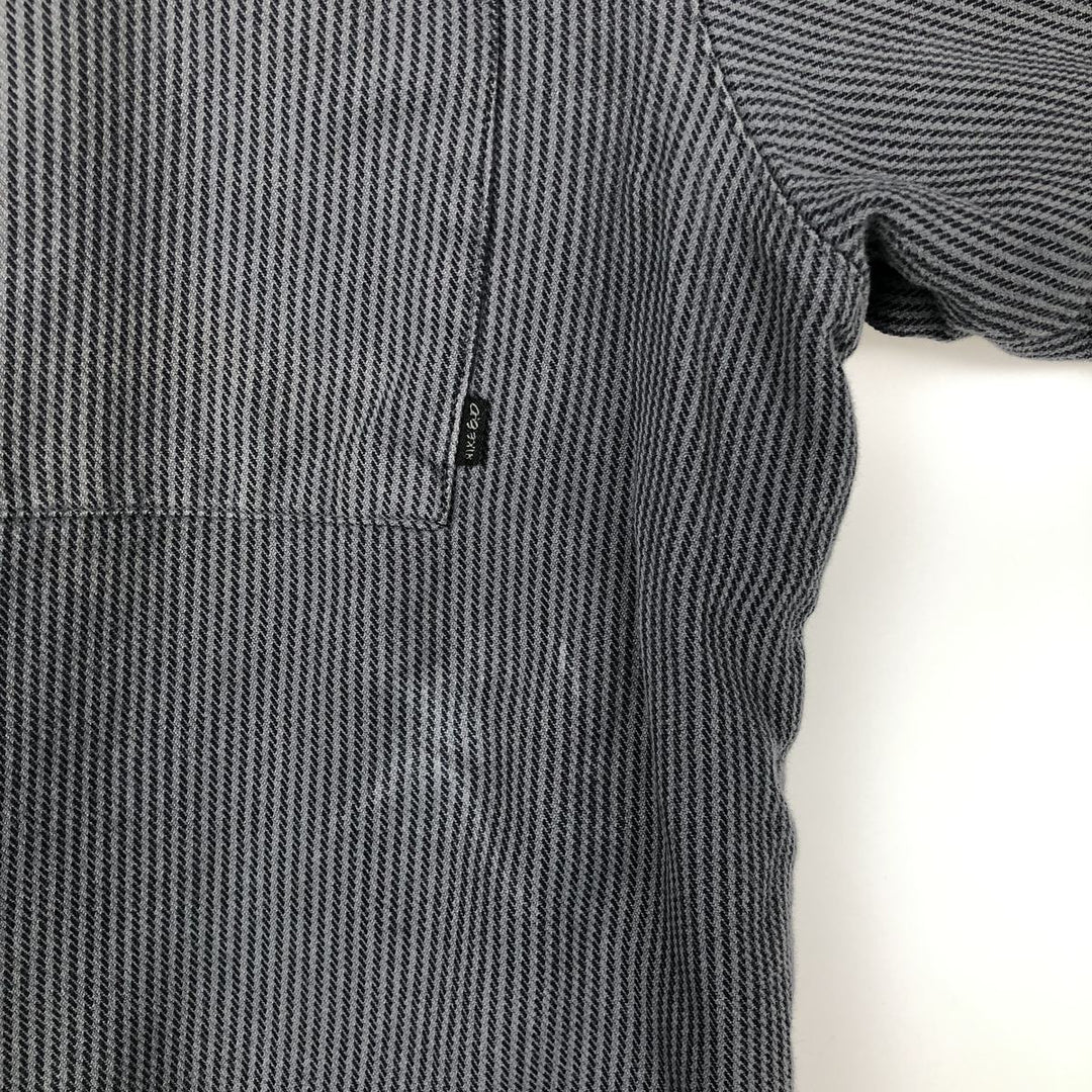 Nike 6.0 Hooded Long Sleeve Cotton Striped Shirt, Men's Size Medium cotton navy blue type Vintage Second Hand