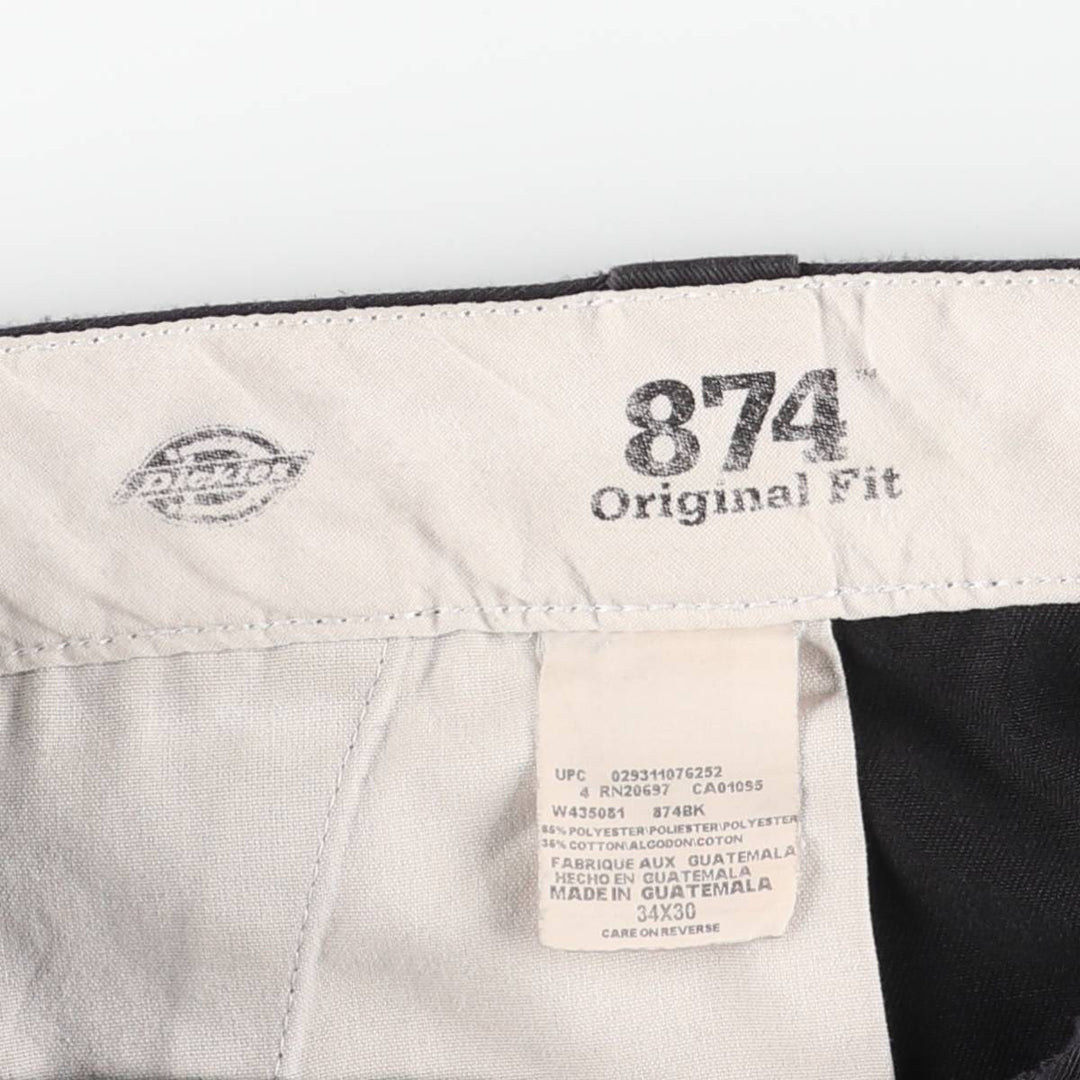Dickies 874 Original Fit Work Pants, Men's, Size W35 polyester black type Vintage Second Hand
