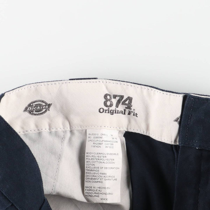 Dickies 874 Original Fit Work Pants for Men, W36 polyester navy blue type Vintage Second Hand