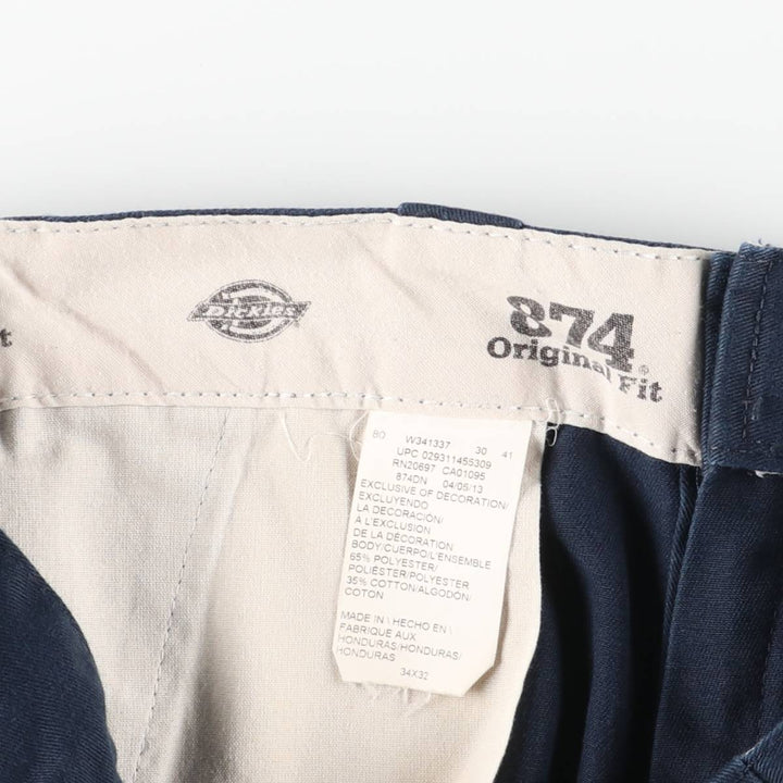 Dickies 874 Original Fit Work Pants, Men's, Size W34 polyester navy blue type Vintage Second Hand