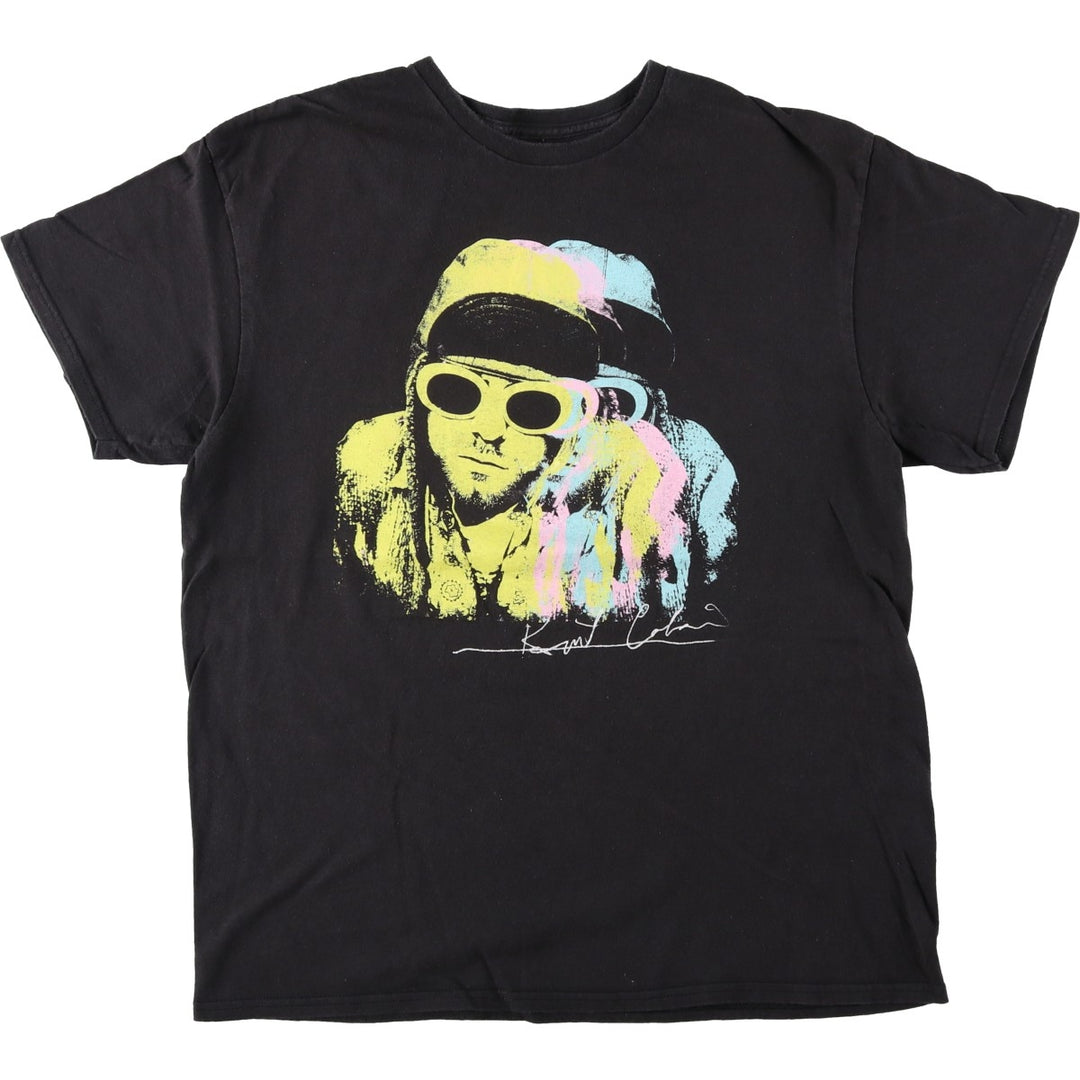 KURT COBAIN Kurt Cobain band T-shirt, band T, men's M size cotton black type Vintage Second Hand