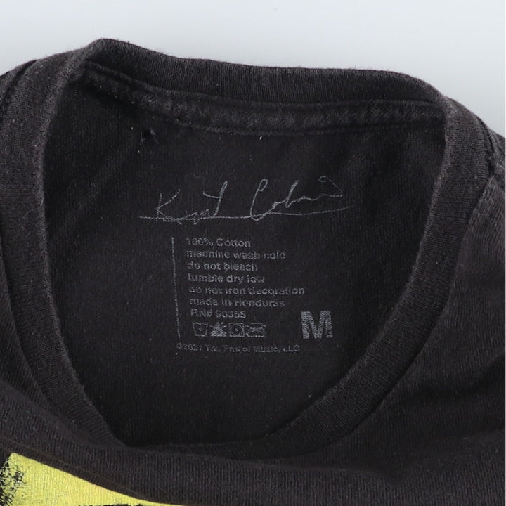 KURT COBAIN Kurt Cobain band T-shirt, band T, men's M size cotton black type Vintage Second Hand