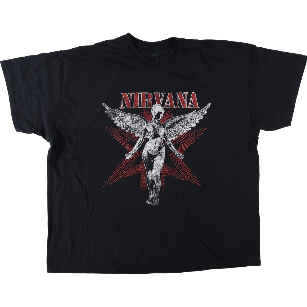 NIRVANA Nirvana Band T-shirt, Band T, Men's XXL cotton black type Vintage Second Hand