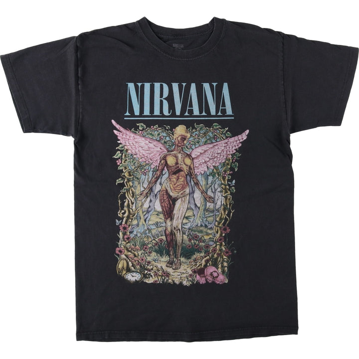 NIRVANA Nirvana Band T-shirt, Band T, Men's M size cotton black type Vintage Second Hand