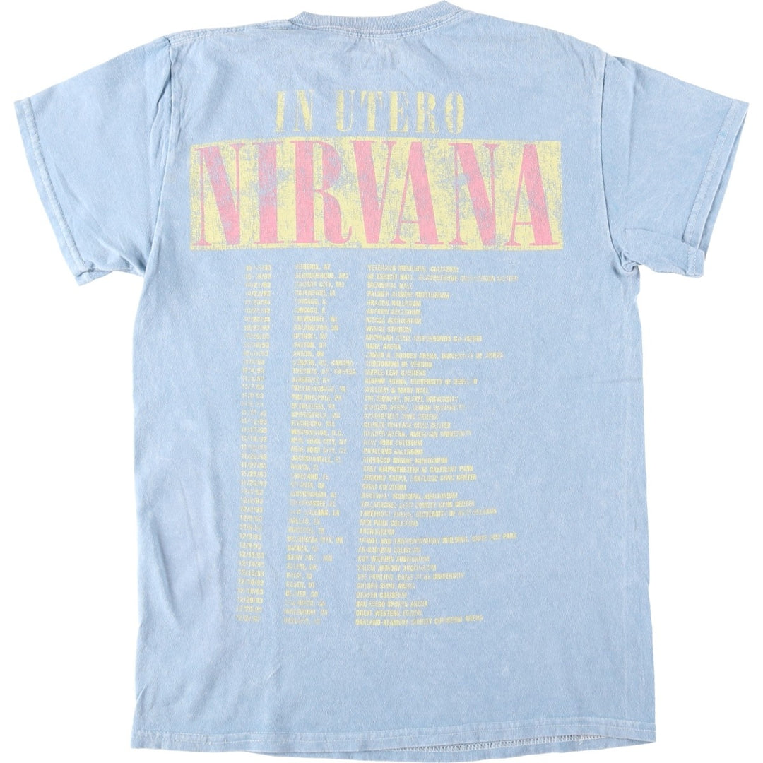 NIRVANA Nirvana Band T-shirt, Band T, Men's S size cotton Blue type light blue Vintage Second Hand